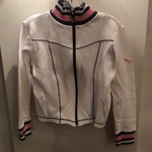 Cropped Puma Zip Up Mock-neck Jacket